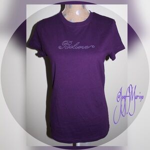 Believe purple T-Shirt NWOT